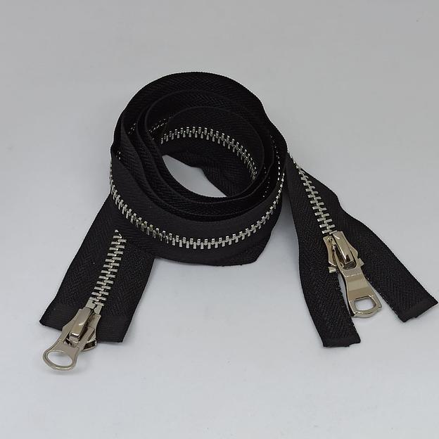 Молния металл №8 110см 2 зам светлый зуб черная фото 1