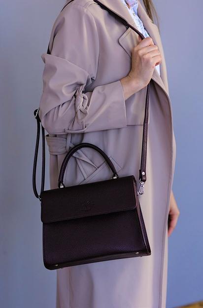 Женская стильная сумка тёмно-бордовая опт фото 7