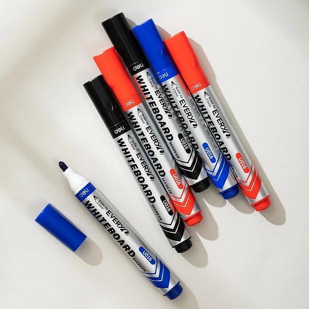 Маркер для досок Deli EU016-RD Everyu пулевидный пиш. наконечник 2.5мм заправляемый красный фото 5