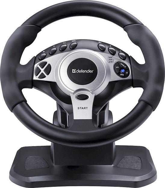 Игровой руль DEFENDER (64066) Glazer черный фото 2