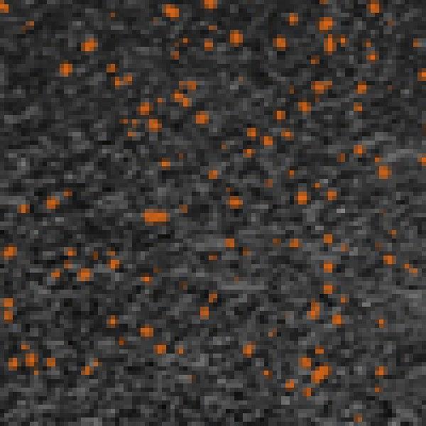 Резиновое покрытие Rubblex Sport Puzzle 1000x1000 MIX - каучуковая крошка, Цвет Оранжевый и черный, Толщина модуля 25 мм. фото 1