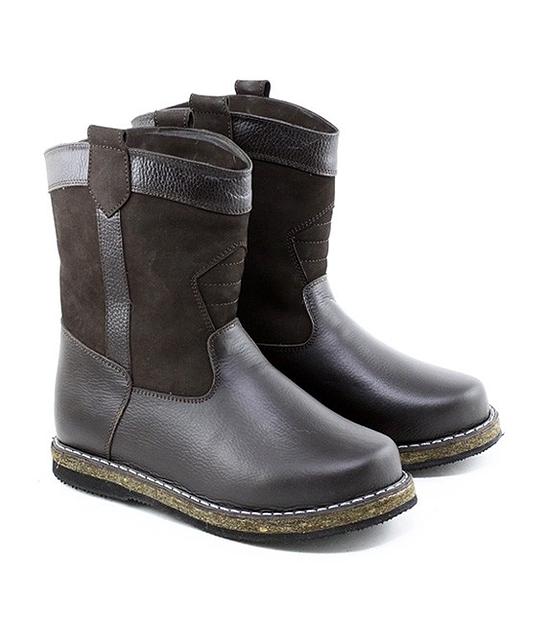 Мини-монголки мужские коричневые, войлочная подошва фото 1