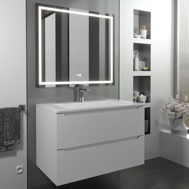 Раковина для ванной полувстраиваемая Uperwood Next 80 см, прямоугольная, белая фото 6