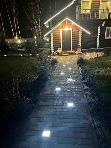 Тротуарный садово-парковый светодиодный светильник в форме брусчатки «тёплый» 10×10×6 см Lightstone фото 5