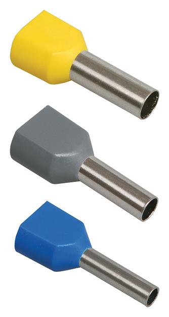 Наконечник IEK НГИ2 2,5-10 2x2.5мм2 дл.19.8мм фиолетовый/серый (упак.:100шт) (UTE10-D3-2-100) фото 1