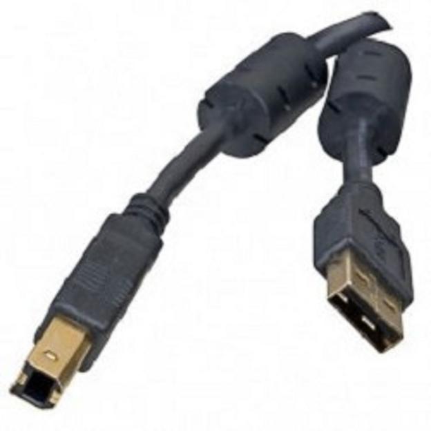 5bites UC5010-018A Проф. Кабель USB2.0, AM/BM, зол.разъемы, ферр.кольца, 1.8м., черный фото 1