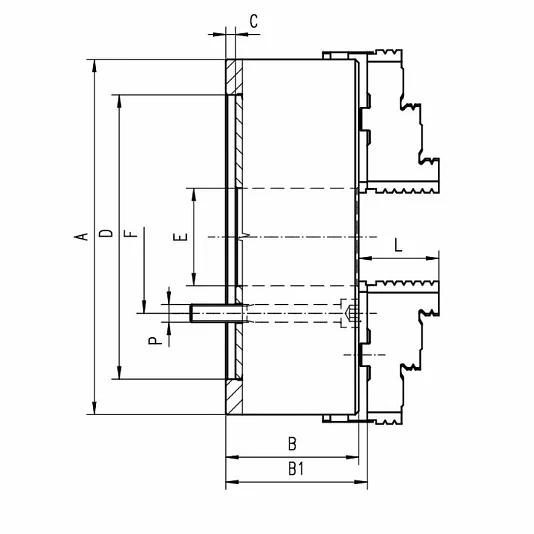 Патрон токарный для больших деталей 3205-1400 фото 2