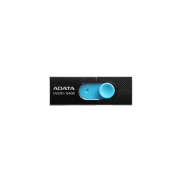 Флешка USB A-Data UV220 64ГБ, USB2.0, черный и синий [auv220-64g-rbkbl] фото 1