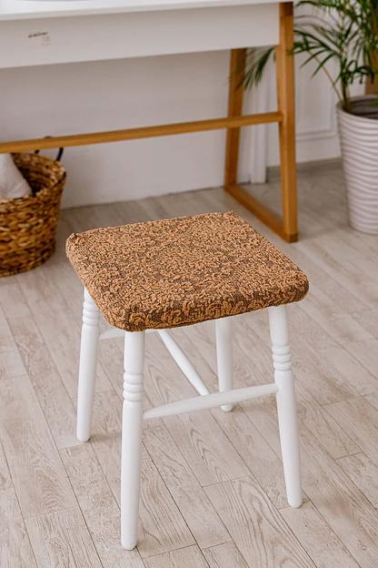 Чехол на табурет Чехлы&Пледы «Жаккард Вензель» кофе (2 шт) ОПТ фото 1