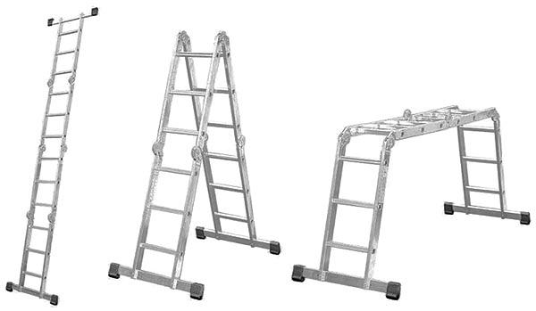 Лестница-трансформер алюминиевая, 4 секции х 5 ступеней, вес 14.4 кг фото 1