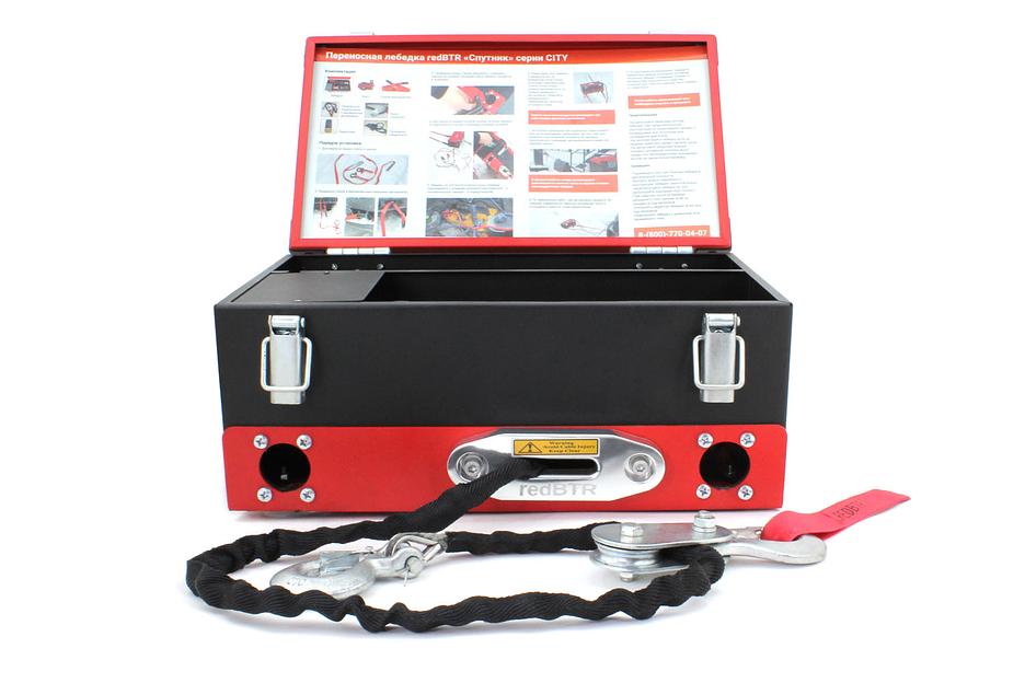 Лебедка переносная электрическая 12В 3500 lbs синтетика ОПТ фото 3