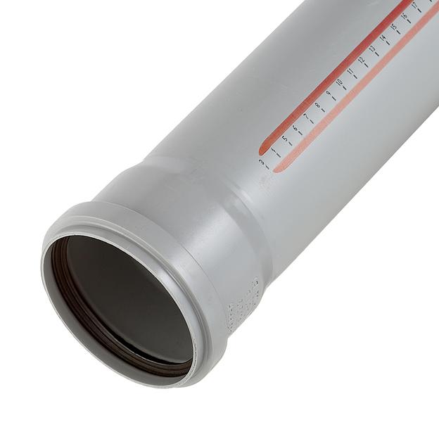 Труба канализационная 90x150 мм НТЕМ однораструбная, серая фото 2