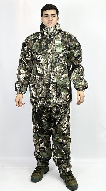 Костюм камуфляжный зимний, бело-зеленый, ткань «Грета», опт фото 1