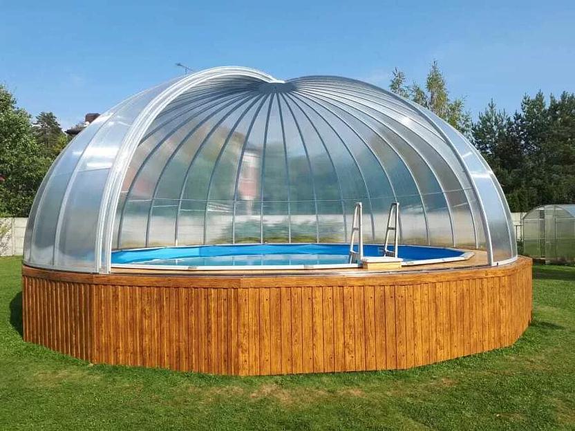 Круглый павильон для бассейна из поликарбоната от 4 м фото 1