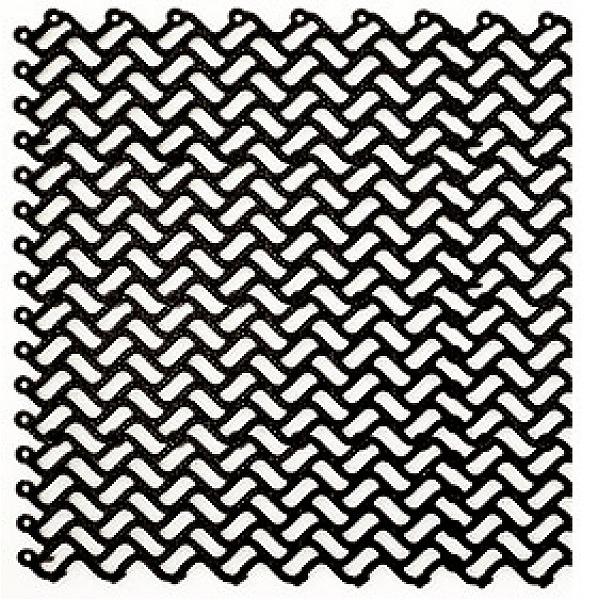 Волна - Грязезащитное дренажное покрытие, Цвет Черный RAL 9005, Толщина модуля 14 мм фото 1