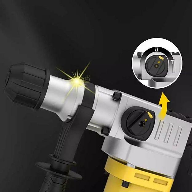 Перфоратор Deli DL-DC28-E1 (1050Вт, SDS PLUS, 4300уд/мин, 900об/мин, кейс, в комплекте 3 бура, долото, пика) фото 7