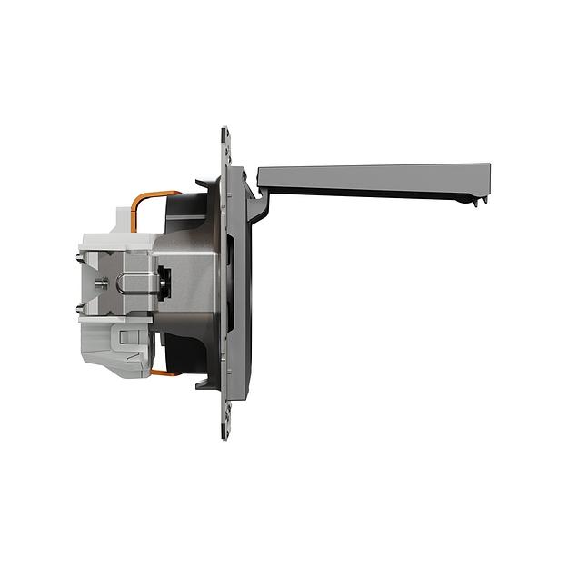 Розетка с заземлением SE EPH3100171 Asfora с крышкой механизм антрацит EPH3100171 фото 2