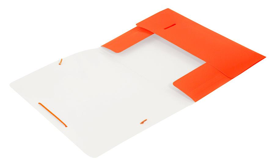 Папка на резинке Бюрократ Double Neon DNE510OR A4 пластик кор.30мм 0.5мм оранжевый фото 2