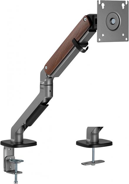 Кронштейн для мониторов Ultramounts UM734WD серый/коричневый 17"-27" макс.7кг крепление к столешнице поворот и наклон фото 7