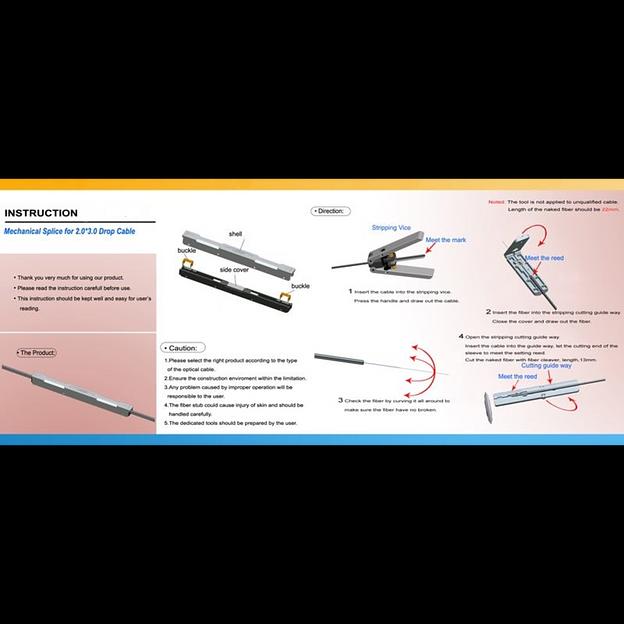 Механический соединитель оптических волокон для FTTH кабеля c защитным корпусом, уп.(5 шт) фото 2