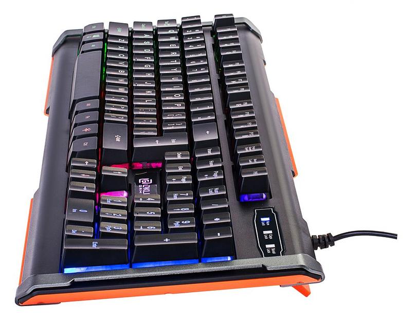 Клавиатура Оклик 717G BLACK DEATH черный/серый USB Multimedia for gamer LED фото 3