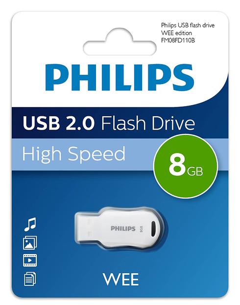 Флеш накопитель 8GB PHILIPS WEE 2.0 8GB, USB 2.0 фото 1