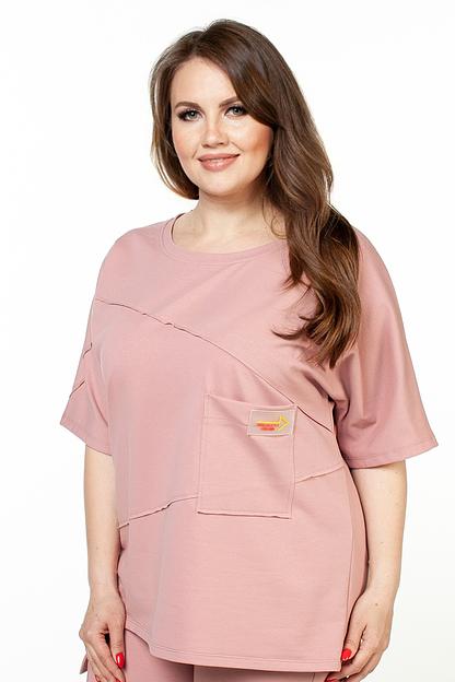 Туника футер 2-х нитка  4120/03/Пудровый  фото 2