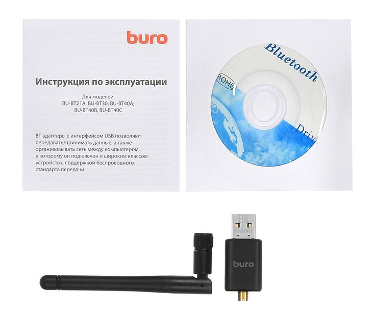 Адаптер USB Buro BU-BT40С Bluetooth 4.0+EDR class 1 100м черный фото 4