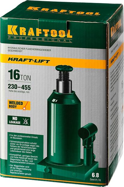 KRAFTOOL KRAFT-LIFT, 16 т, 230 - 460 мм, бутылочный гидравлический домкрат (43462-16) фото 10