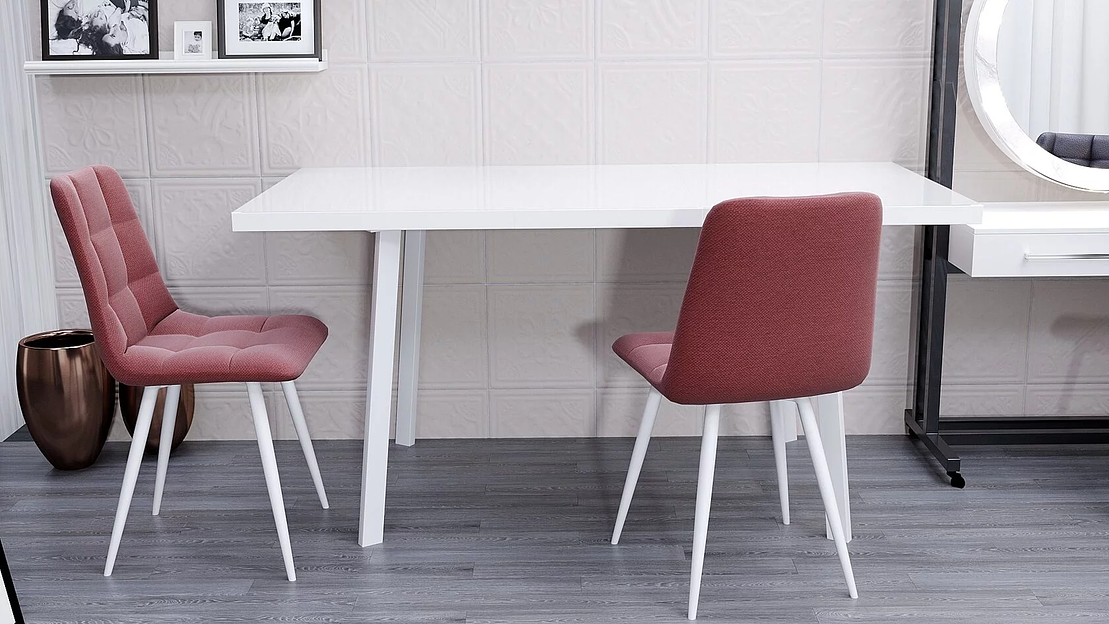 Стол Hagen 120(+40)×80 см белый металл, стекло экстрабелое фото 2