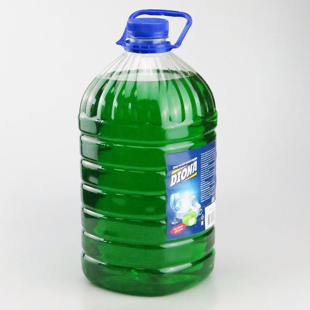Средство для мытья посуды Зеленое яблоко Diona Magic ПЭТ 5л фото 3