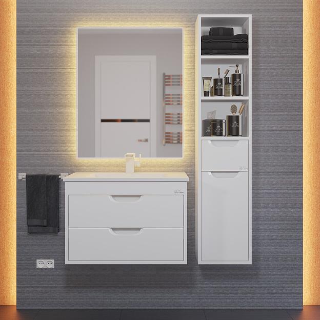 Тумба под раковину для ванной Uperwood Modul 65 см, подвесная, матовая, белая  фото 7