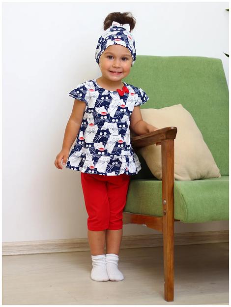 Комплект для девочек Золотой ключик футболка и бриджи, опт фото 1