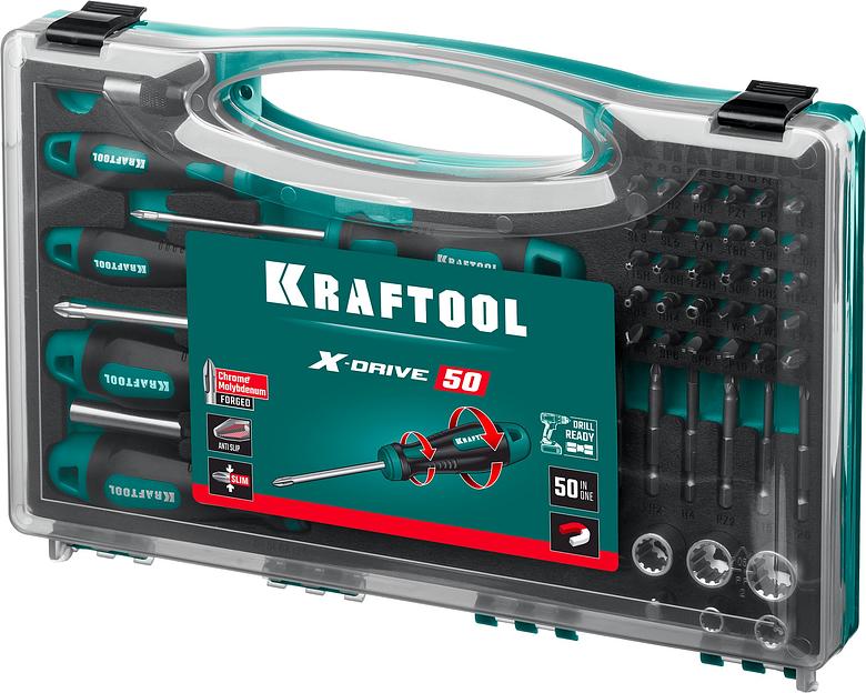 KRAFTOOL X-Drive 50, 50 предм., набор отверток и насадок (25815) фото 4