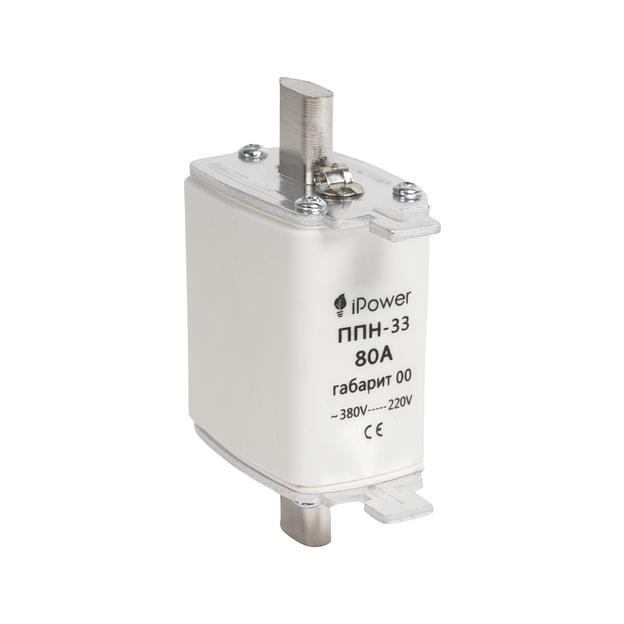 Предохранитель плавкий iPower ППН-33 80А габарит 00 фото 1