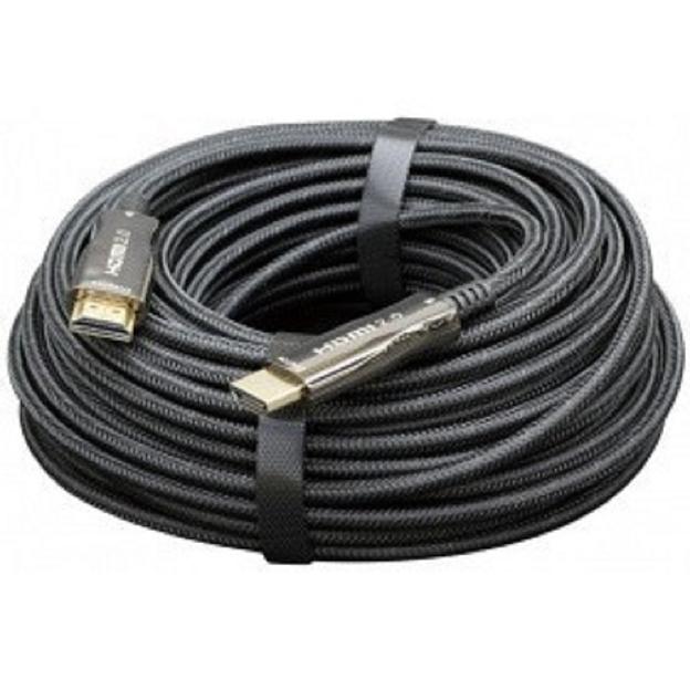Активный оптический кабель HDMI Cablexpert, 50м, v2.0, 19M/19M, AOC Premium Series, позол.разъемы, экран, коробка (CCBP-HDMI-AOC-50M) фото 1