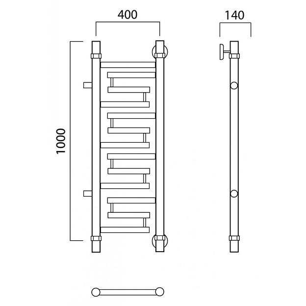 Полотенцесушитель водяной Роснерж Нео 2 L109001 100x40 с боковым подключением 500 фото 2