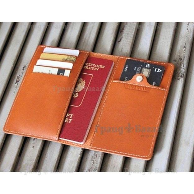 Обложка для паспорта STOP RFID ОП-S/рыжий фото 5