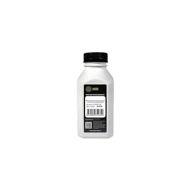 Тонер Cactus CS-THP9-100, для HP W1470/CF237/CF281/CE390/CC364/CF214/C8543/Q5942, черный, 100грамм, флакон фото 1