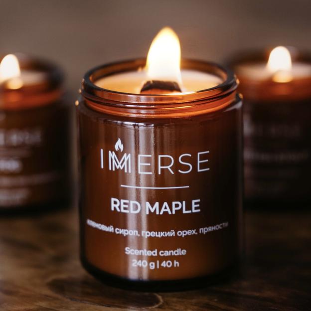 Ароматическая свеча Immerse «Red Maple» 240 мл ОПТ фото 2