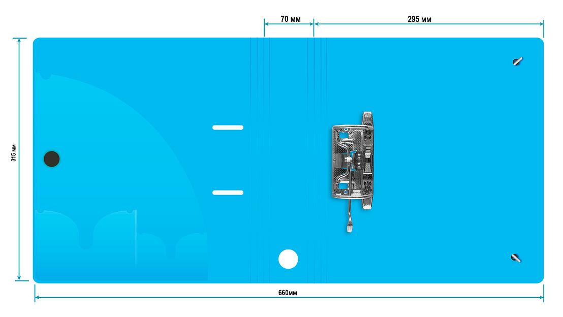 Папка-регистратор Silwerhof 355052 A4 70мм полифом голубой фото 2