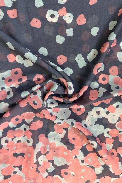 Шарф шифоновый  500/34/Серый, розовый  фото 1