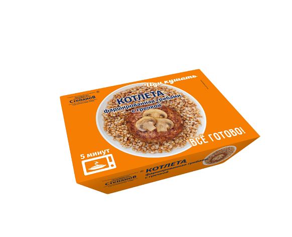 Котлета, фаршированная грибами, с гречкой, 270 г ОПТ фото 1