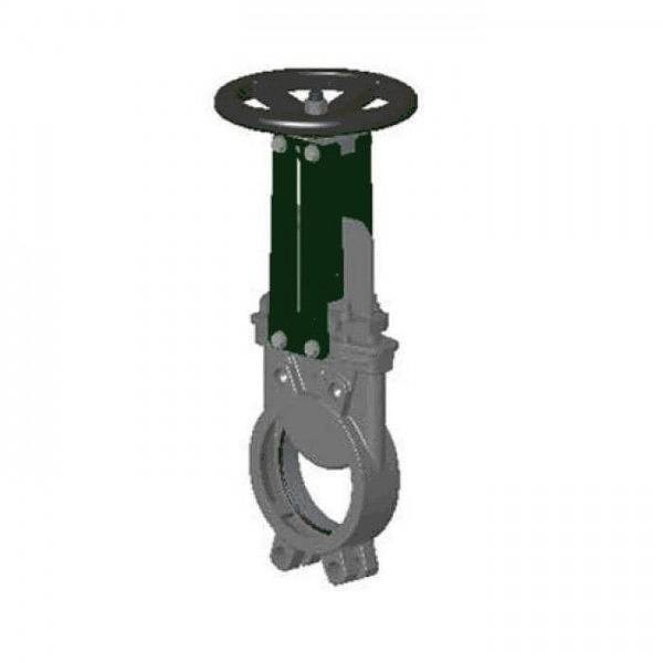 Задвижка шиберная односторонняя нерж VG6400-001EP Ду 600 Ру4 межфл со штурвалом уплотнение: ЭПДМ Tecofi VG6400-001EP0600 фото 1