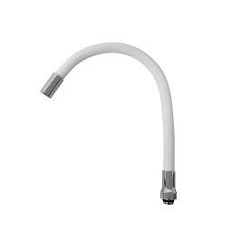 Гибкий излив смесителя мойки силиконовый c аэратором БЕЛЫЙ фото 1