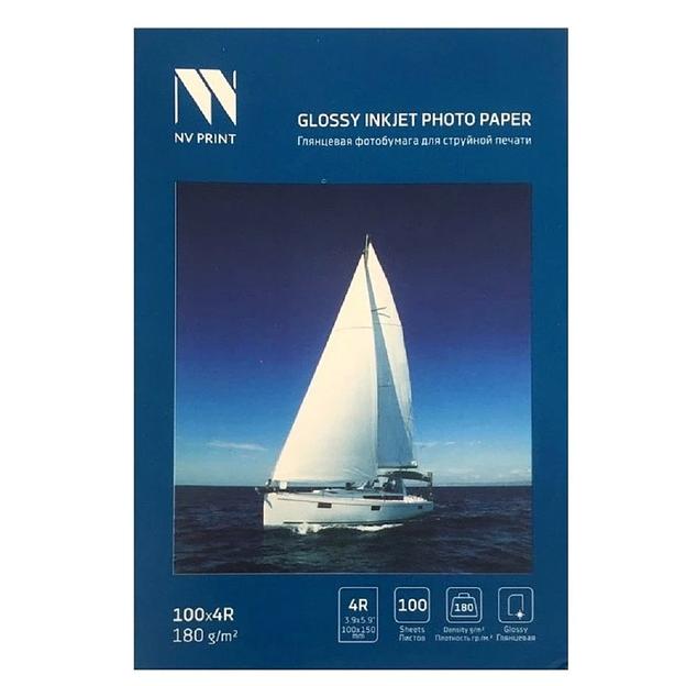 NV Print (NVP-180Gl4Rs100) Глянцевая фотобумага для струйной печати 180 г/м2 4R(100mmx150mm) 100 листов фото 1