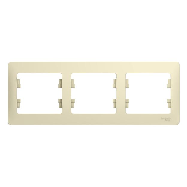 Systeme electric GSL000203 GLOSSA 3-постовая РАМКА, горизонтальная, БЕЖЕВЫЙ фото 1