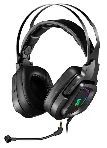 Наушники с микрофоном A4Tech Bloody G570 черный/серый 2м мониторные USB оголовье (G570 USB/ BLACK + GREY) фото 1