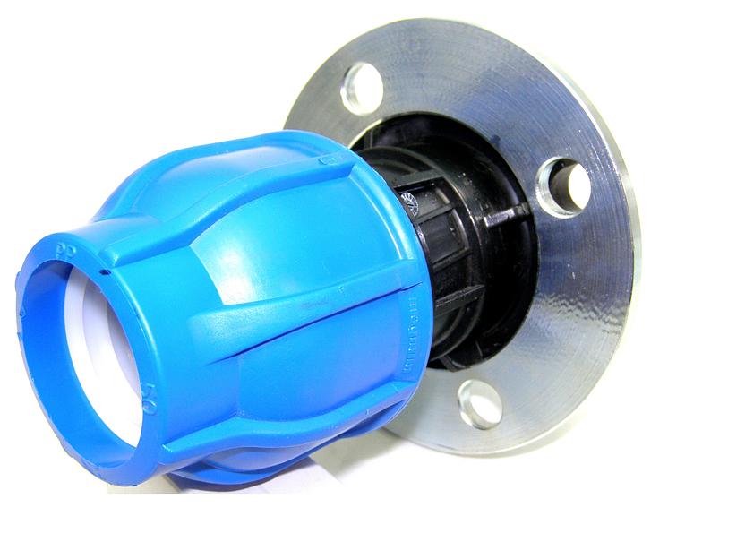 Фланцевое соединение ПНД 50x2 стальной фланец  Ду50 компрессион. фото 1