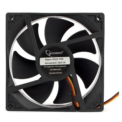 Gembird Вентилятор 92x92x25 гидродинамический тихий 3 pin/4pin Molex провод 30 см [S9225H-3P4M] фото 1